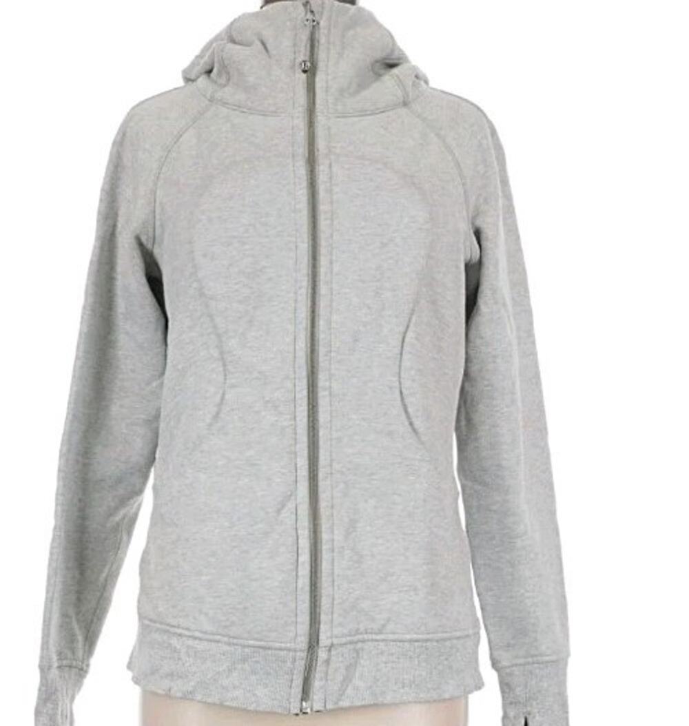Lululemon Scuba Jacket Womens 8 Heathered Gray Hooded Full Zip